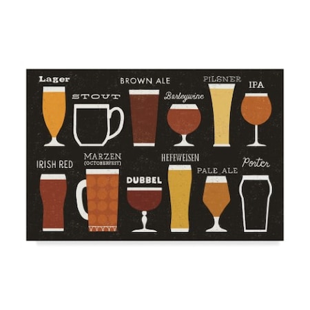 Trademark Fine Art Michael Mullan 'Craft Beer List' Canvas Art, 12x19 WAP08490-C1219GG
